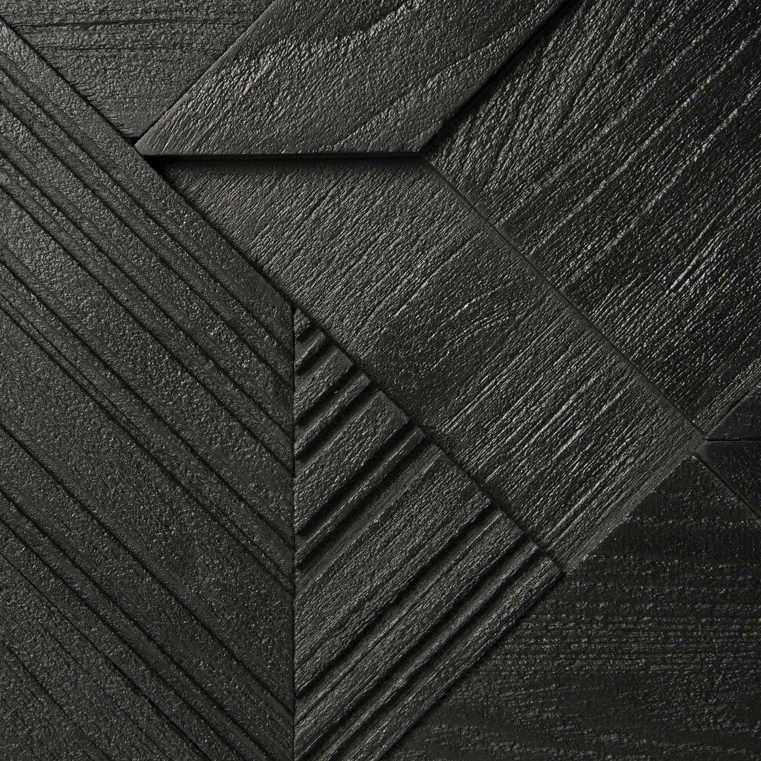 Graphic Sideboard - lackiertes Teak - schwarz - 3 Türen - 168 x 45 x 80 cm - ZEN ZONE Furniture