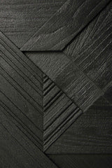 Graphic Sideboard - lackiertes Teak - schwarz - 3 Türen - 168 x 45 x 80 cm - ZEN ZONE Furniture