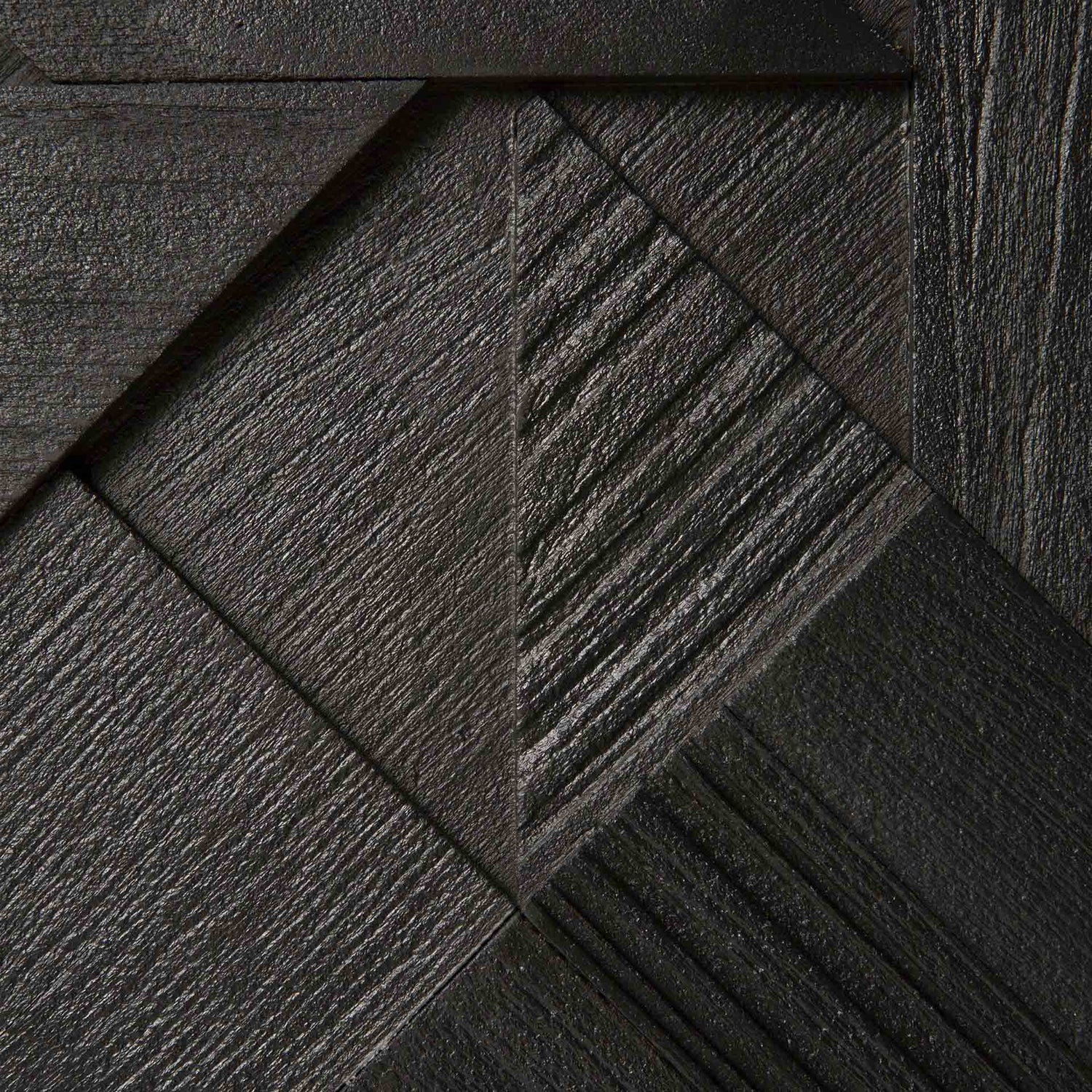 Graphic TV-Schrank - lackiertes Teak - schwarz - 1 Klapptür - 1 Schublade - 160 x 45 x 51 cm - ZEN ZONE Furniture