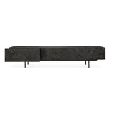 Graphic TV-Schrank - lackiertes Teak - schwarz - 1 Klapptür - 2 Schubladen - 240 x 45 x 51 cm - ZEN ZONE Furniture