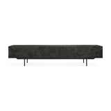 Graphic TV-Schrank - lackiertes Teak - schwarz - 1 Klapptür - 2 Schubladen - 240 x 45 x 51 cm - ZEN ZONE Furniture