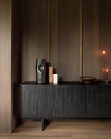 Mosaic Sideboard - lackiertes Teak - off black - 4 Türen - 227 x 45 x 82 cm - ZEN ZONE Furniture