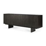 Mosaic Sideboard - lackiertes Teak - off black - 4 Türen - 227 x 45 x 82 cm - ZEN ZONE Furniture