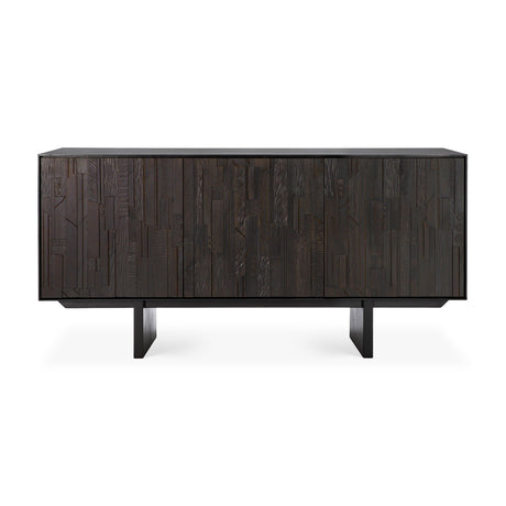 Mosaic Sideboard - lackiertes Teak - off black - 3 Türen - 170 x 45 x 82 cm - ZEN ZONE Furniture