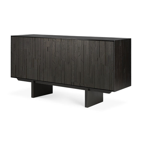 Mosaic Sideboard - lackiertes Teak - off black - 3 Türen - 170 x 45 x 82 cm - ZEN ZONE Furniture