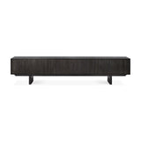 Mosaic TV-Schrank - lackiertes Teak - off black - 1 Klapptür - 2 Schubladen - 242 x 45 x 53 cm - ZEN ZONE Furniture