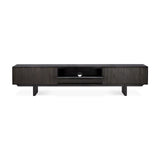 Mosaic TV-Schrank - lackiertes Teak - off black - 1 Klapptür - 2 Schubladen - 242 x 45 x 53 cm - ZEN ZONE Furniture