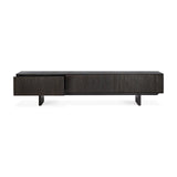 Mosaic TV-Schrank - lackiertes Teak - off black - 1 Klapptür - 2 Schubladen - 242 x 45 x 53 cm - ZEN ZONE Furniture