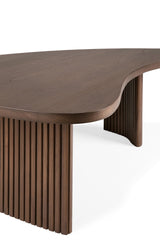 Boomerang Couchtisch - lackiertes Teak - braun - Kieselsteinform - ZEN ZONE