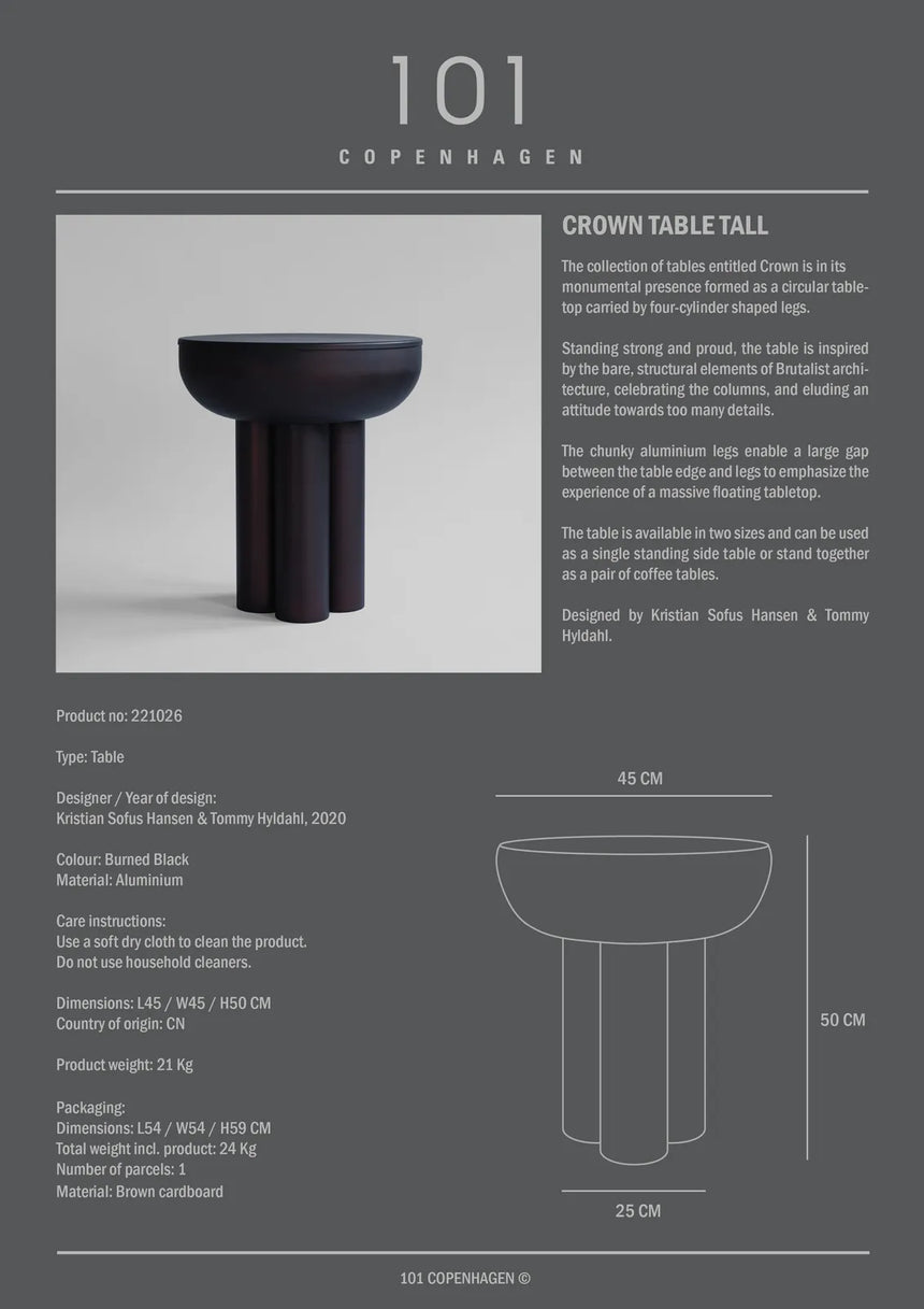 Beistelltisch Crown aus Aluminium, Beton oder Glas, Hoch von 101 Copenhagen – Bild 7