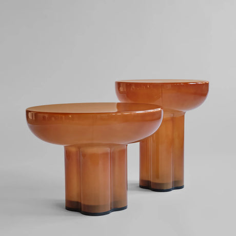 Beistelltisch Crown aus Glas in Caramel, Hoch von 101 Copenhagen – Bild 3
