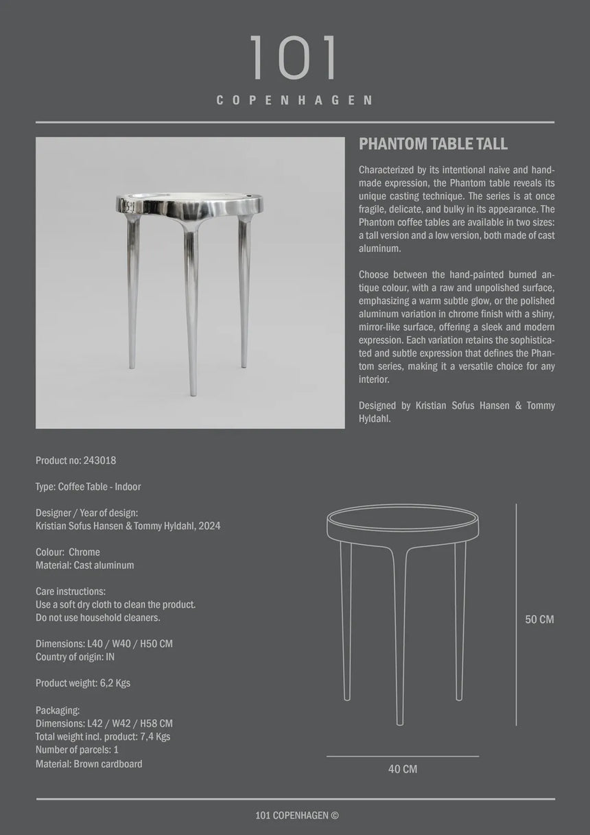 Beistelltisch Phantom aus Metall in Chrom von 101 Copenhagen – Bild 7