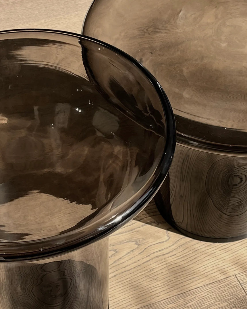 Beistelltisch Trumpet aus Glas in Smoked Forest, Niedrig von 101 Copenhagen – Bild 3