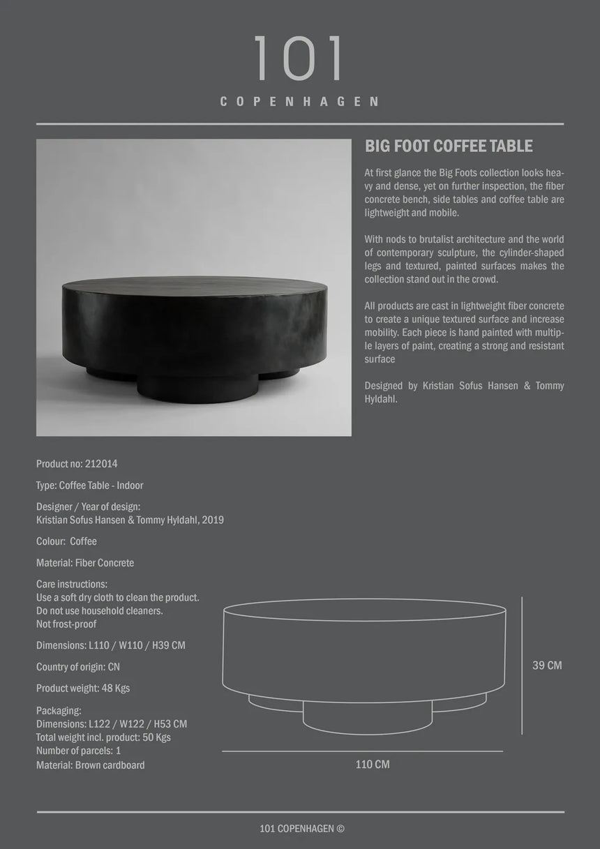Couchtisch Big Foot aus Faserbeton, 110×110×39 cm von 101 Copenhagen – Bild 10