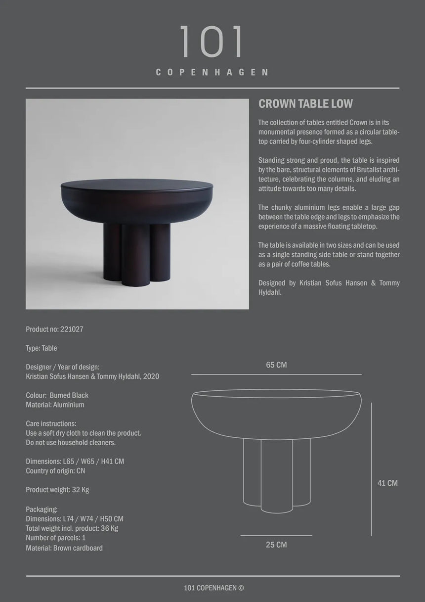 Couchtisch Crown aus Aluminium, Beton oder Glas, Niedrig von 101 Copenhagen – Bild 7