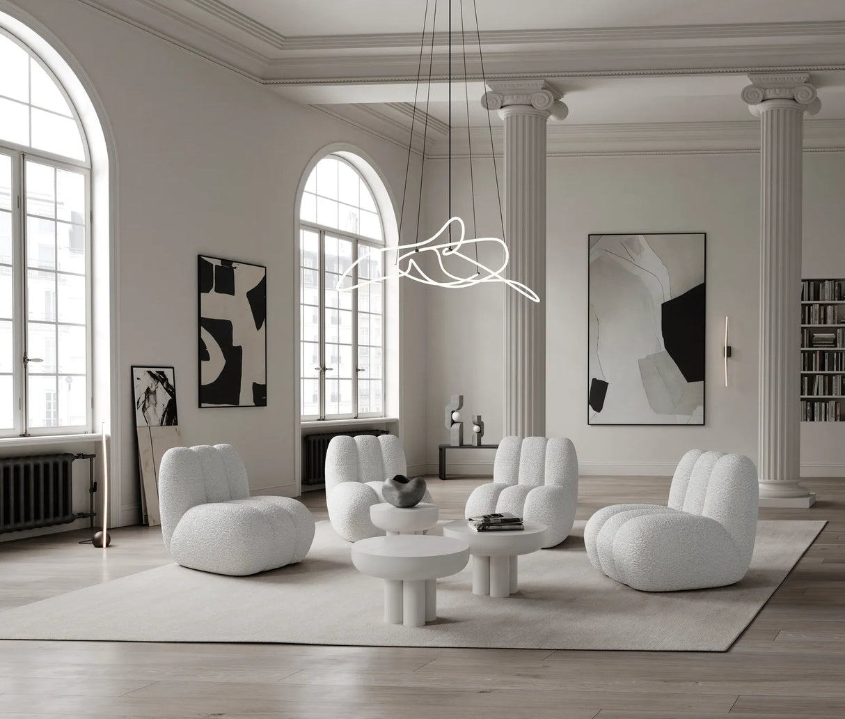 Couchtisch Crown aus Faserbeton in Bone White, Niedrig von 101 Copenhagen – Bild 2