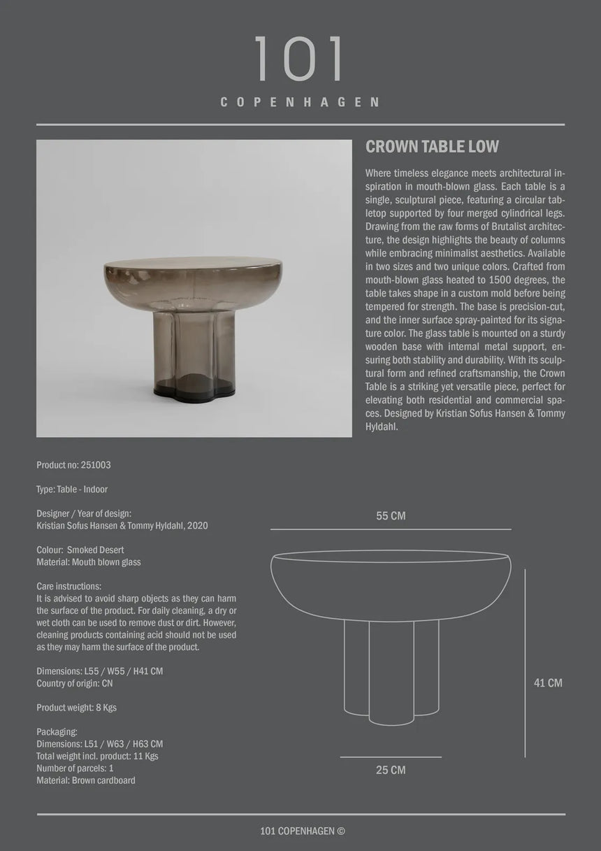 Couchtisch Crown aus Glas in Smoked Forest, Niedrig von 101 Copenhagen – Bild 8