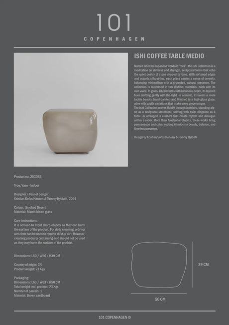 Couchtisch Ishi aus Glas in Smoked Desert, Medio von 101 Copenhagen – Bild 5