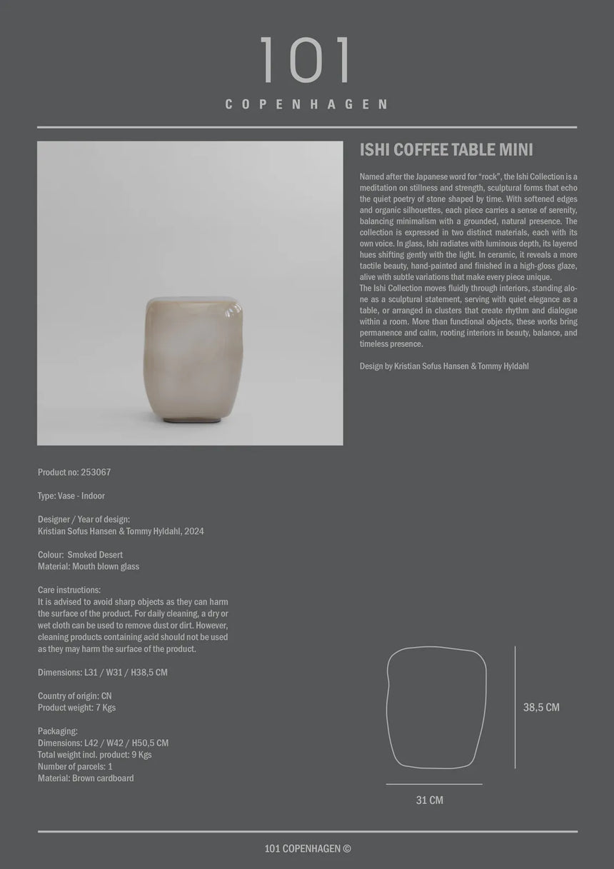 Couchtisch Ishi aus Glas in Smoked Desert oder Forest von 101 Copenhagen – Bild 5