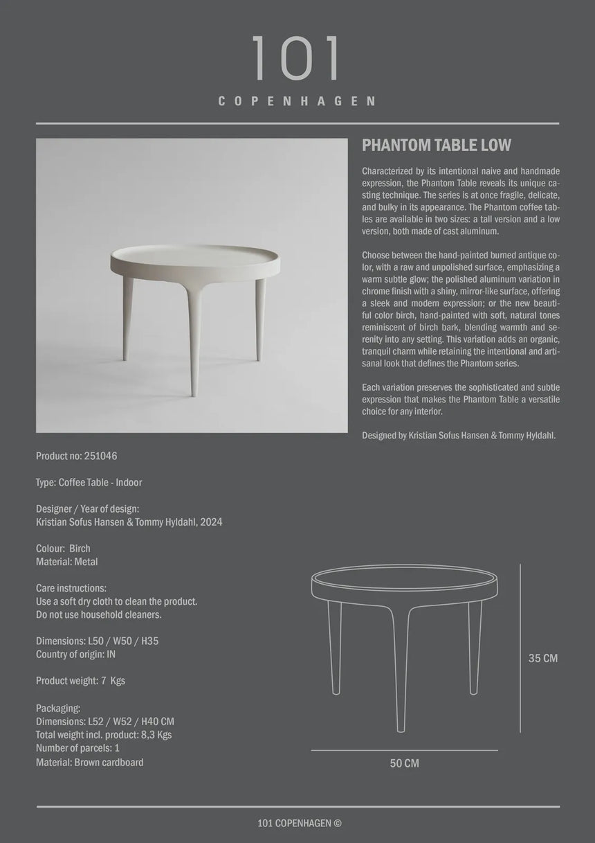 Couchtisch Phantom aus Metall in Birke, Niedrig von 101 Copenhagen – Bild 7