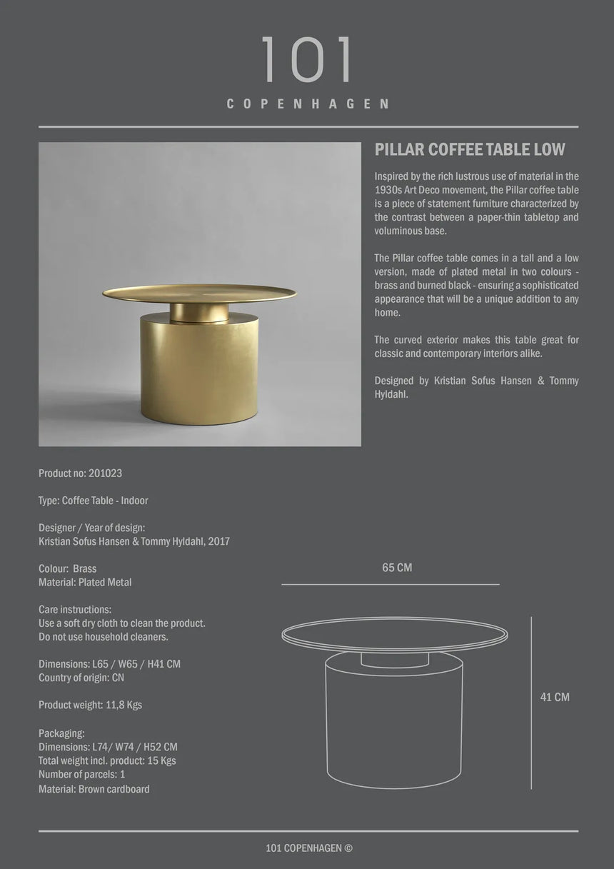 Couchtisch Pillar aus Metall, Niedrig von 101 Copenhagen – Bild 4