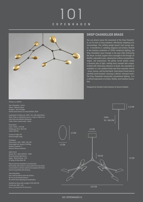 Drop Kronleuchter - Brass (5m) von 101 Copenhagen – Bild 7