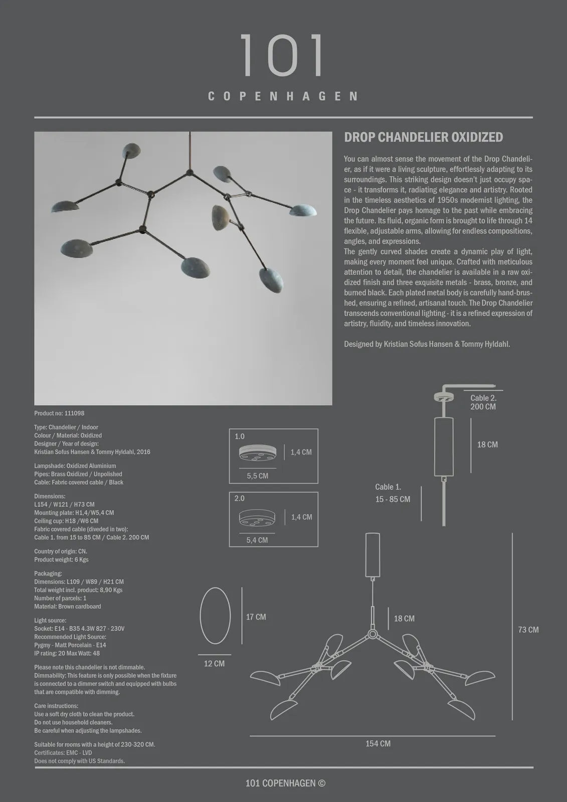 Drop Kronleuchter in verschiedenen Ausführungen von 101 Copenhagen – Bild 6