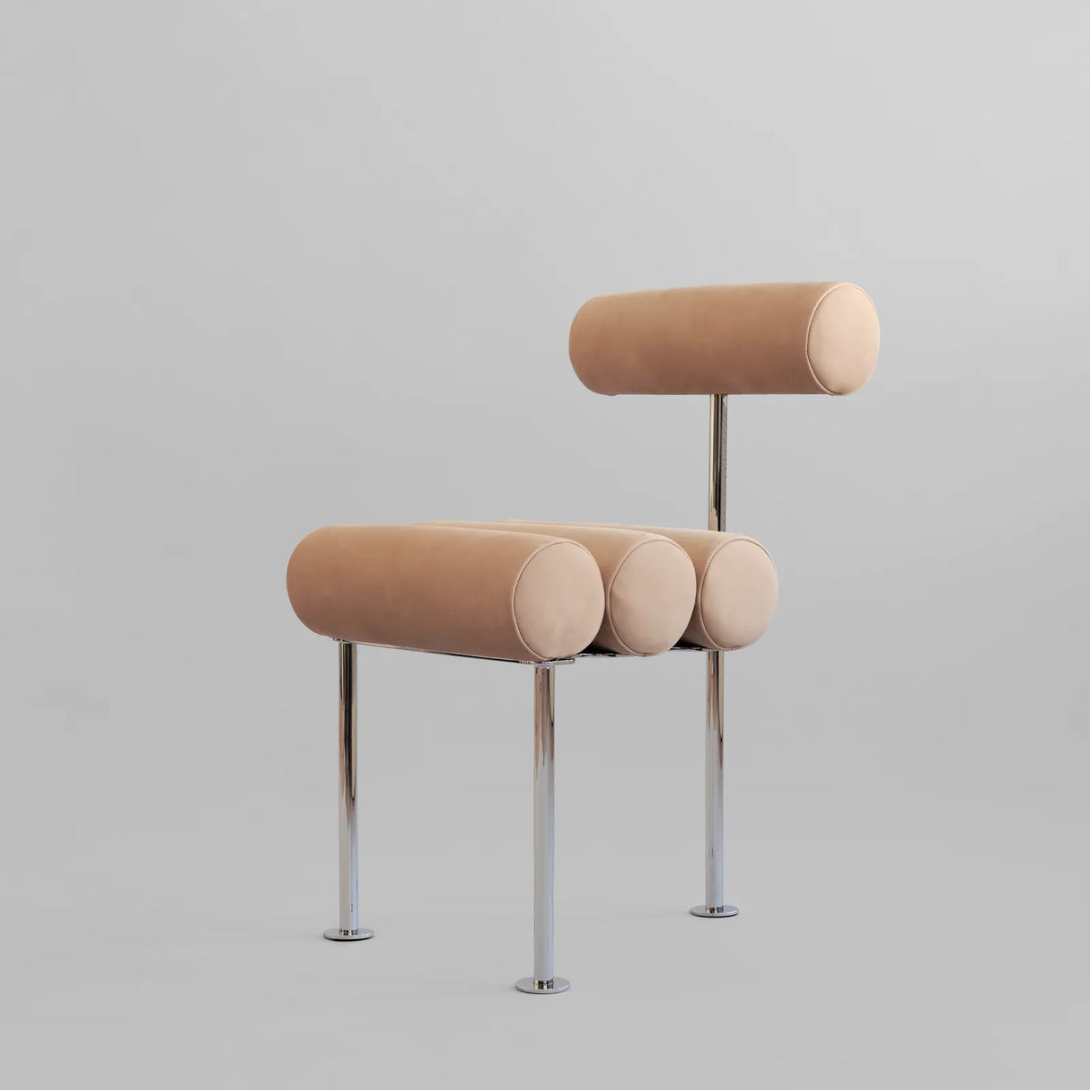 Essstuhl Hiro aus Edelstahl und Leder in Nubuck von 101 Copenhagen – Bild 11