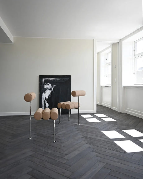 Essstuhl Hiro aus Edelstahl und Leder in Nubuck von 101 Copenhagen – Bild 4