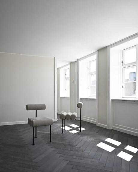 Essstuhl Hiro, aus Leinen in Sand, schwarze Beine von 101 Copenhagen – Bild 10