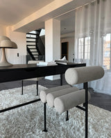 Essstuhl Hiro, aus Leinen in Sand, schwarze Beine von 101 Copenhagen – Bild 2