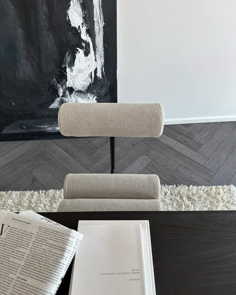 Essstuhl Hiro, aus Leinen in Sand, schwarze Beine von 101 Copenhagen – Bild 3