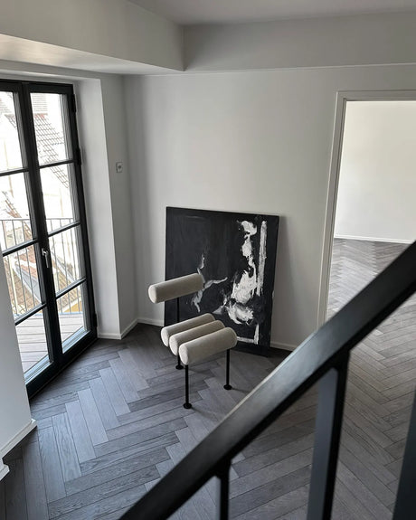 Essstuhl Hiro, aus Leinen in Sand, schwarze Beine von 101 Copenhagen – Bild 4