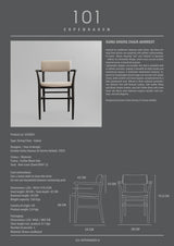 Essstuhl Nama aus Eiche, Polsterung aus Linen, mit Armlehne, in Coffee Black von 101 Copenhagen – Bild 8