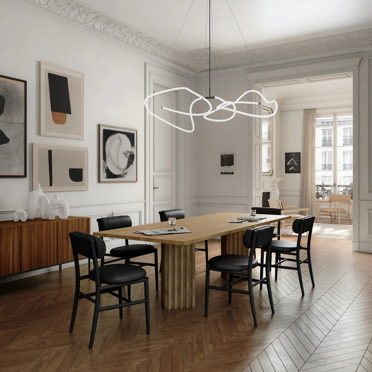 Essstuhl Nama aus Eiche in Coffee Black, gepolstert mit Anilinleder schwarz von 101 Copenhagen – Bild 2