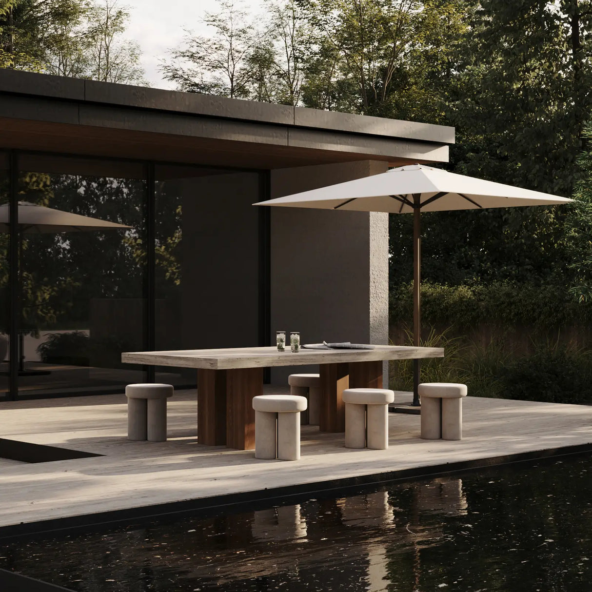 Outdoor Hocker Big Foot aus Olefin, Sunproff in Warm Ash, 38×38×43 cm von 101 Copenhagen – Bild 2