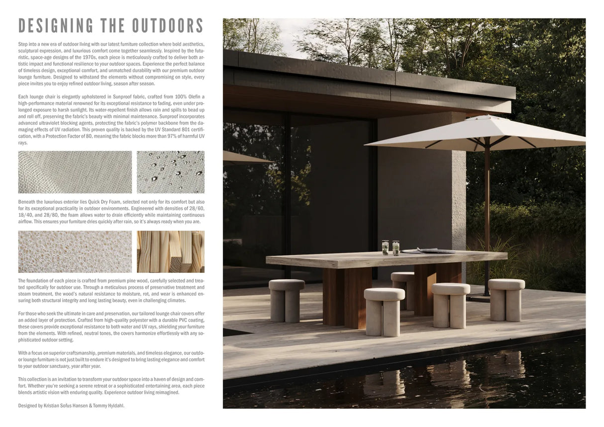 Outdoor Hocker Big Foot aus Olefin, Sunproff in Warm Ash, 38×38×43 cm von 101 Copenhagen – Bild 5