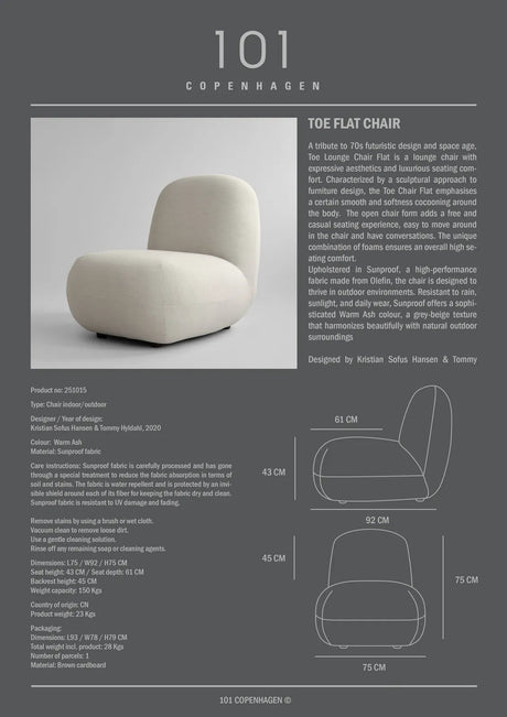 Outdoor Sessel Toe aus Olefin in Warm Ash, 92×75×75 cm von 101 Copenhagen – Bild 10