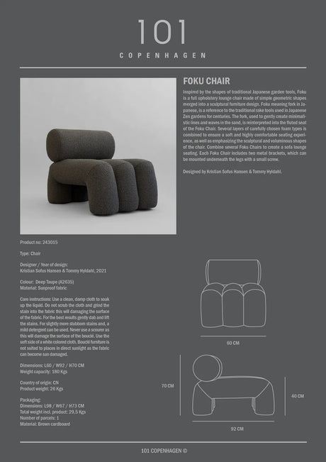 Sessel Foku aus Bouclé in Deep Taupe von 101 Copenhagen – Bild 17