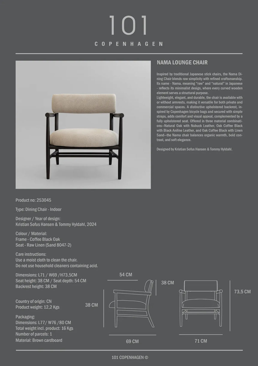 Sessel Nama aus Eiche und Leinen in Sand von 101 Copenhagen – Bild 8