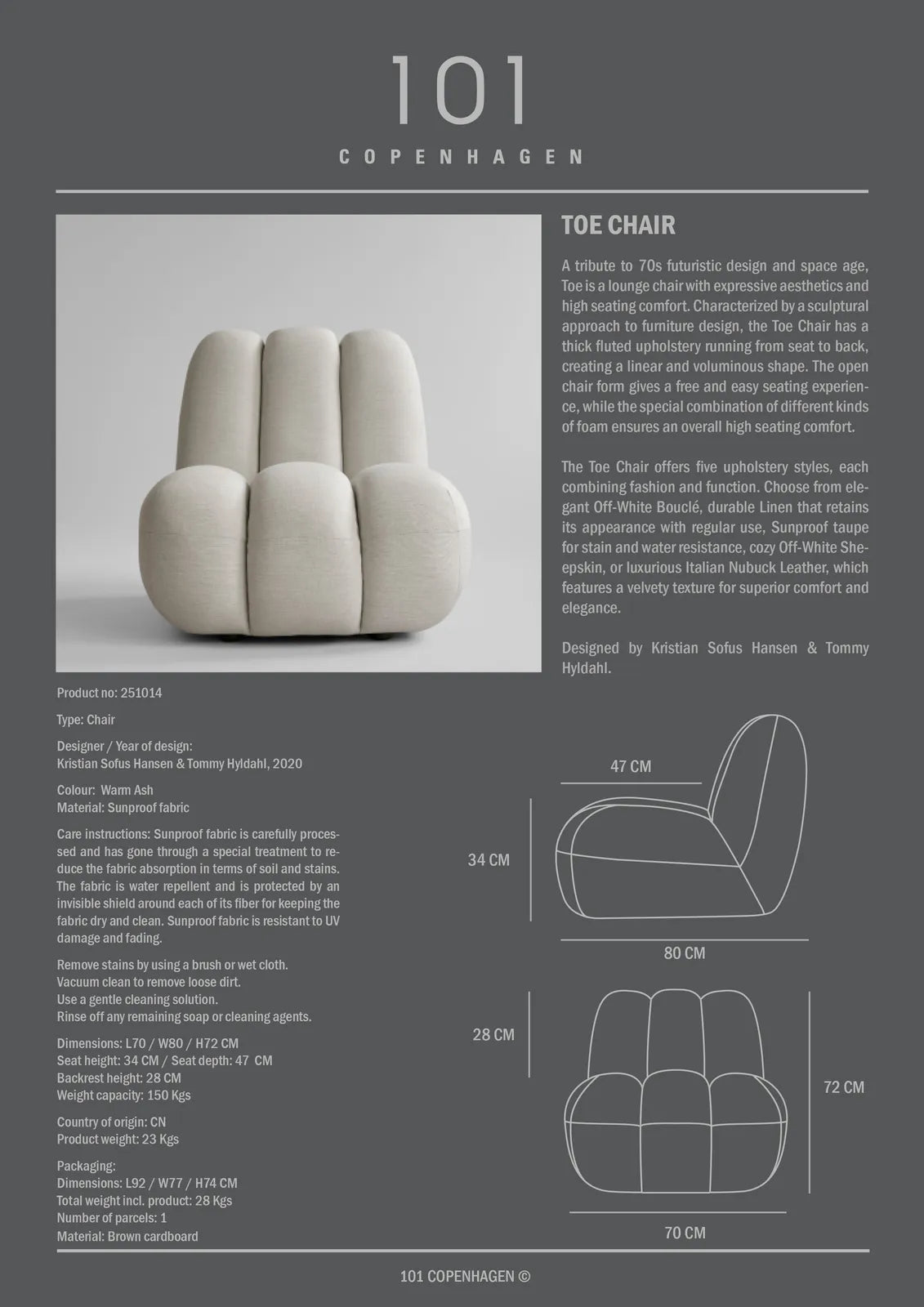 Sessel Toe aus Olefin, Sunproof in Warm Ash von 101 Copenhagen – Bild 10