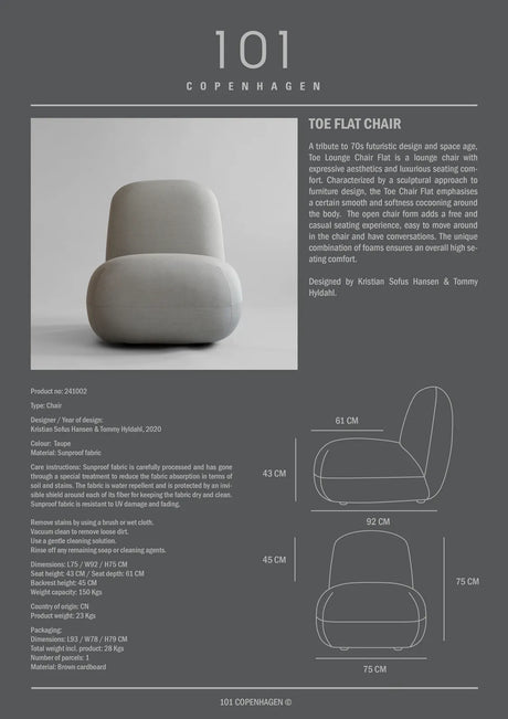 Sessel Toe aus Stoff in Taupe, 92×75×75 cm von 101 Copenhagen – Bild 8