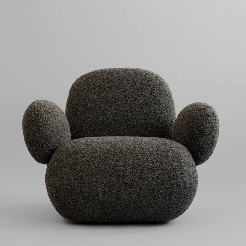 Sessel Toe mit Armlehnen, aus Bouclé in Deep Taupe, 100×94×80 cm von 101 Copenhagen – Bild 1