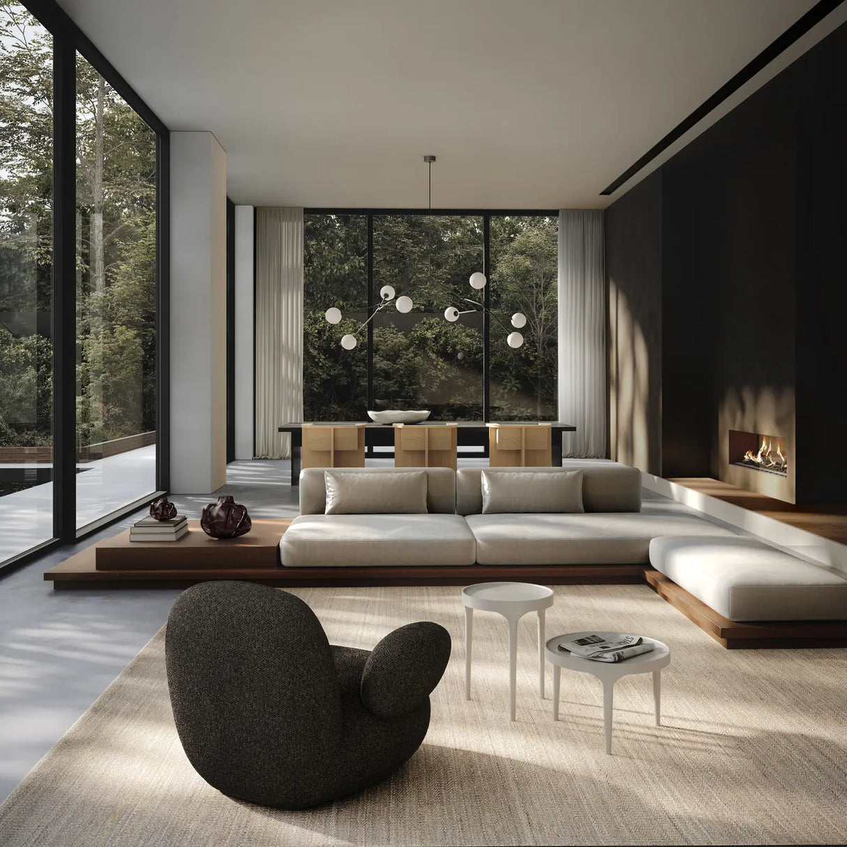 Sessel Toe mit Armlehnen, aus Bouclé in Deep Taupe, 100×94×80 cm von 101 Copenhagen – Bild 4