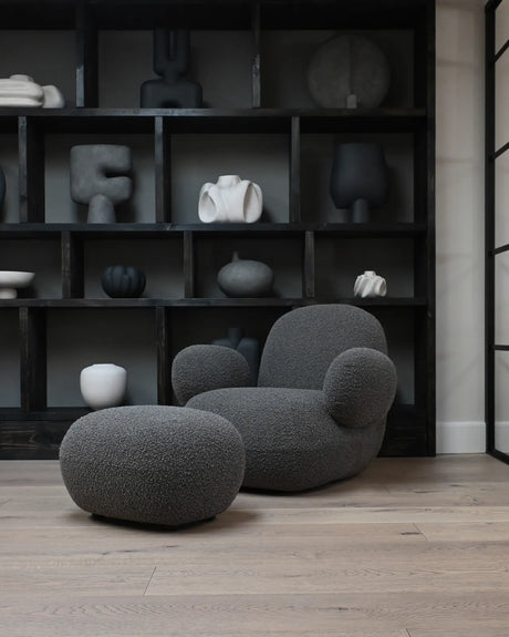 Sessel Toe mit Armlehnen, aus Bouclé in Deep Taupe, 100×94×80 cm von 101 Copenhagen – Bild 7