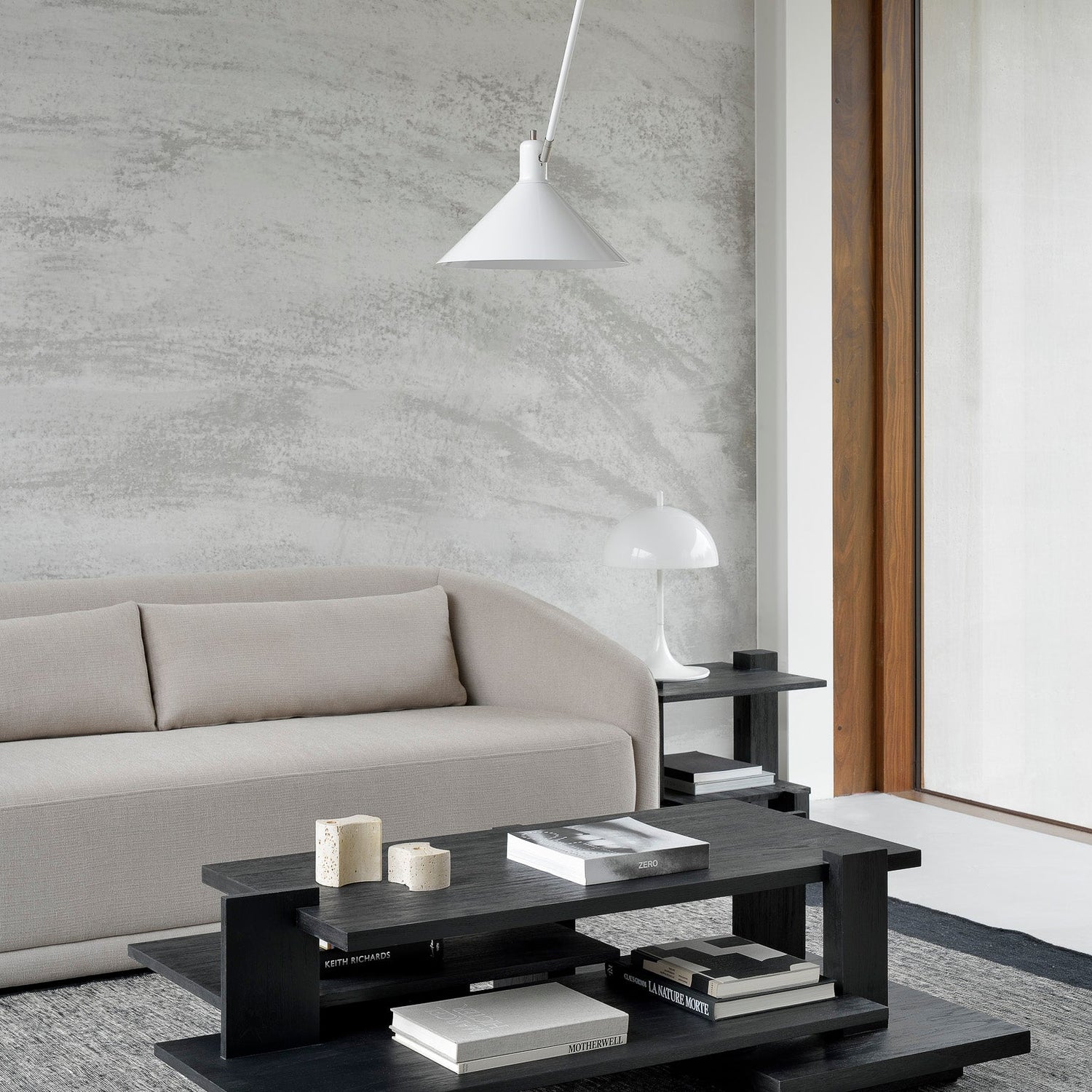 Abstract Couchtisch - lackiertes Teak - schwarz - rechteckig - ZEN ZONE