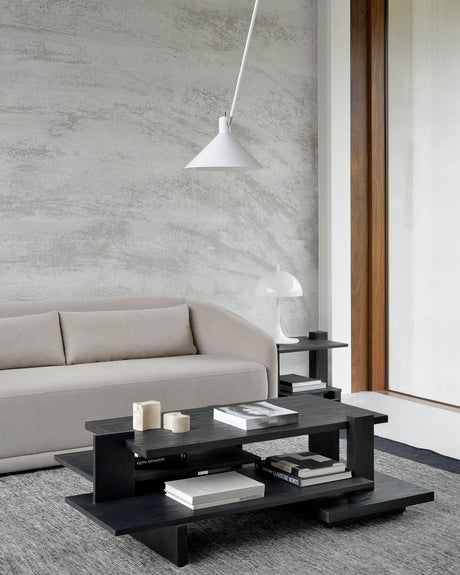 Abstract Couchtisch - lackiertes Teak - schwarz - rechteckig - ZEN ZONE