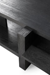 Abstract Couchtisch - lackiertes Teak - schwarz - rechteckig - ZEN ZONE