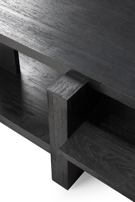 Abstract Couchtisch - lackiertes Teak - schwarz - rechteckig - ZEN ZONE
