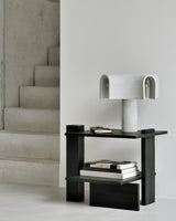 Abstract Beistelltisch - lackiertes Teak - schwarz - rechteckig - 56 x 52 x 49 cm - ZEN ZONE Furniture